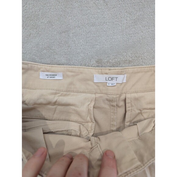 Loft The Monroe 6" Shorts Women's Size 6 Khaki Cotton Blend Casual Outdoors - Picture 4 of 4